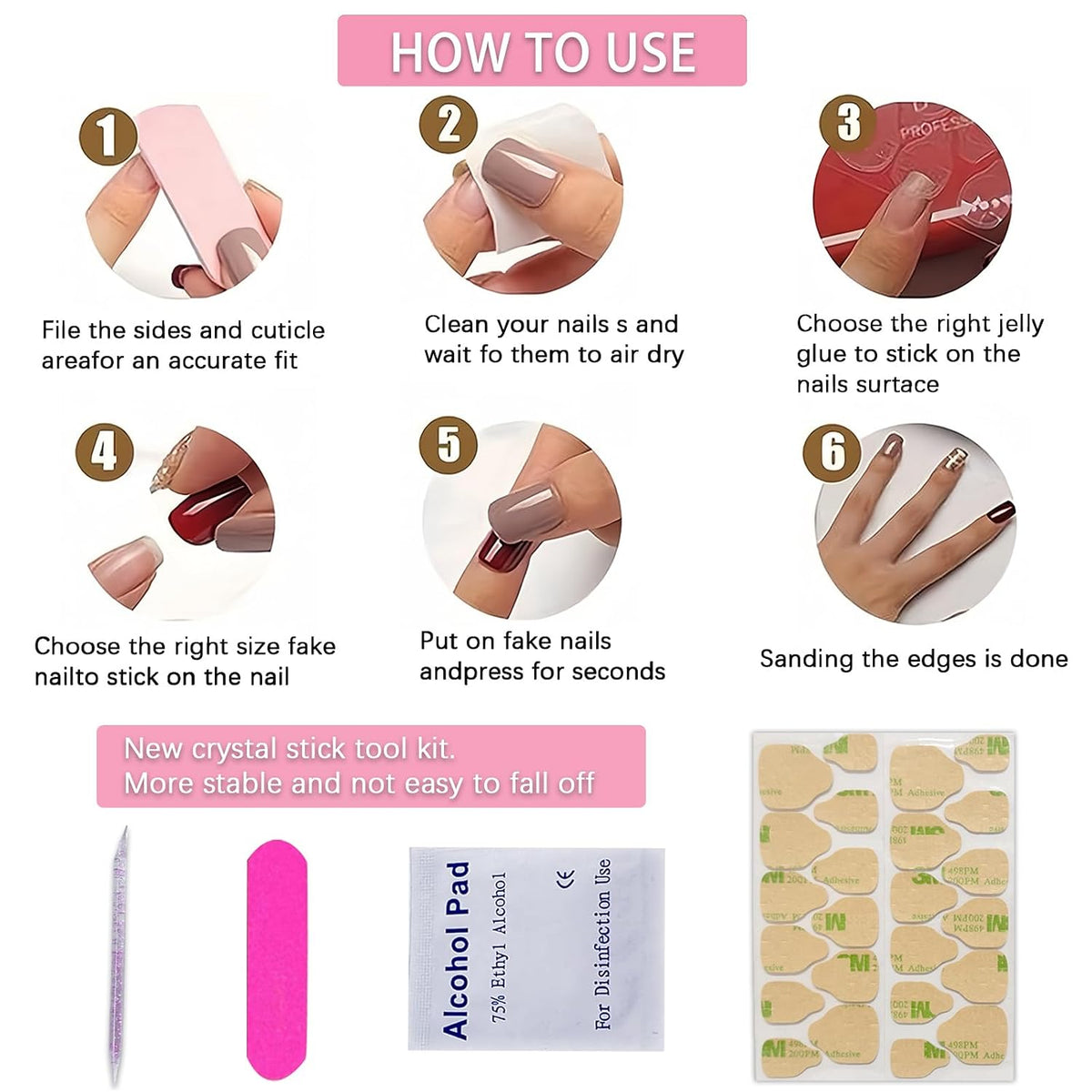 Purple Electroplated Press on Nails Medium Square Fake Nails