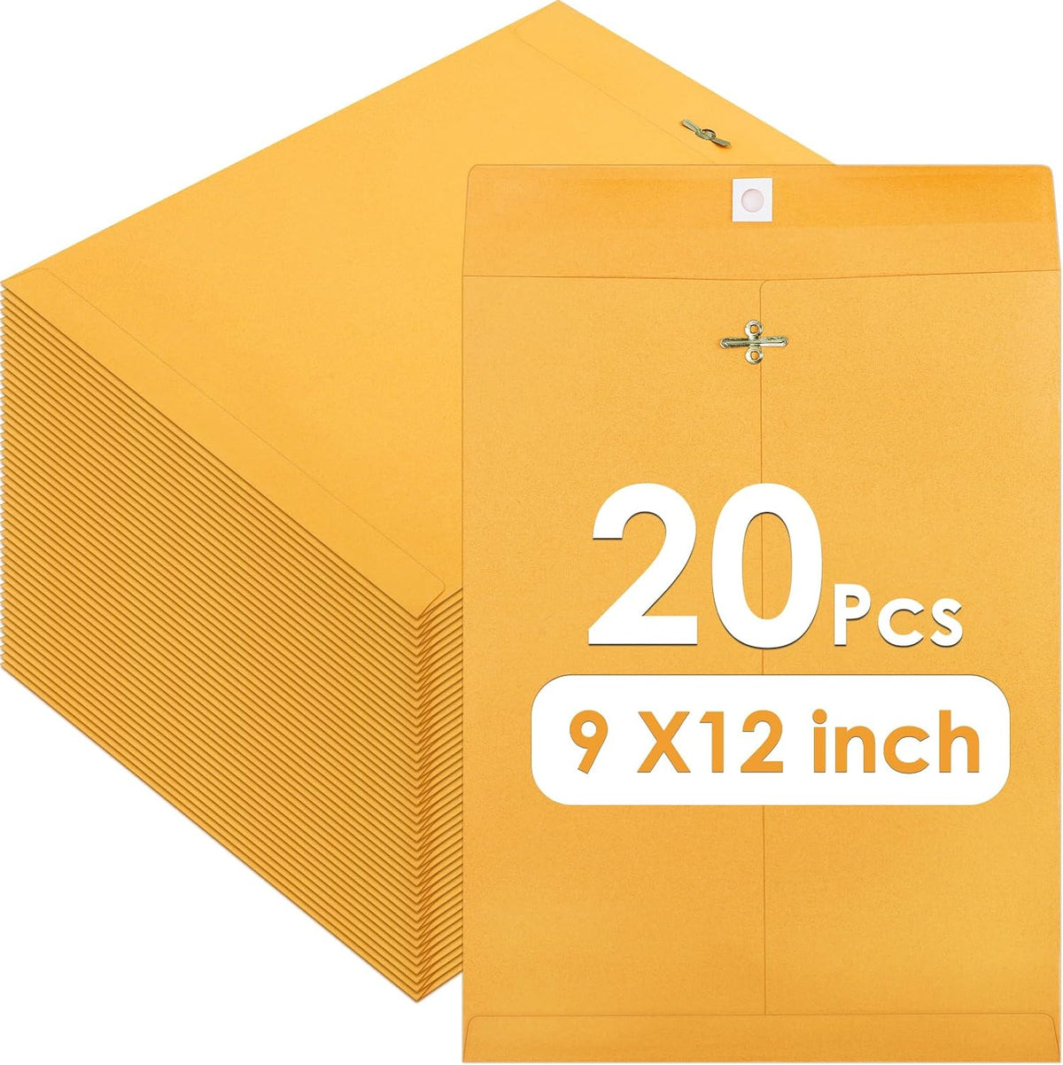 "Dyrfolm 20 Pack 9 X 12 Clasp Envelopes, Brown Kraft "