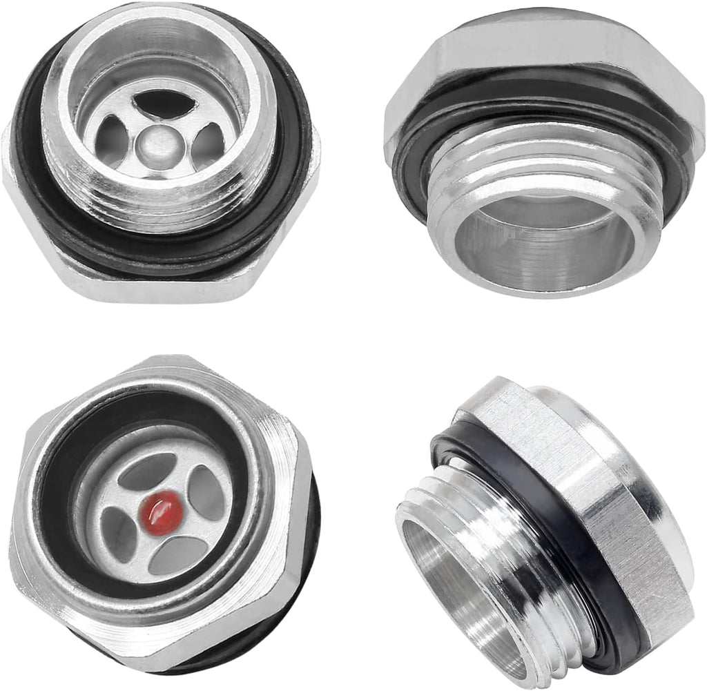 Air Compressor Oil Sight Glass, 1/2 Inch NPT, Tan, 4Pcs
