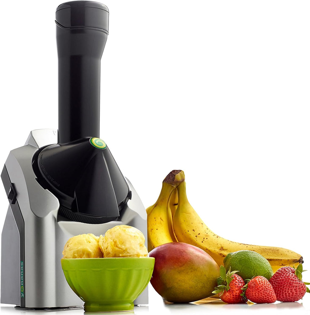 Classic Frozen Fruit Soft Serve Maker for Healthy Vegan and Dairy-Free Treats, 200W Silver Machine with 36 Recipes