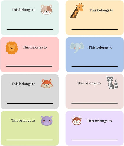 Name Labels This Belongs to Sticker 3" x 1.75" 300pcs | Perforated Large Tags | Book Plates Stickers | Stickers for