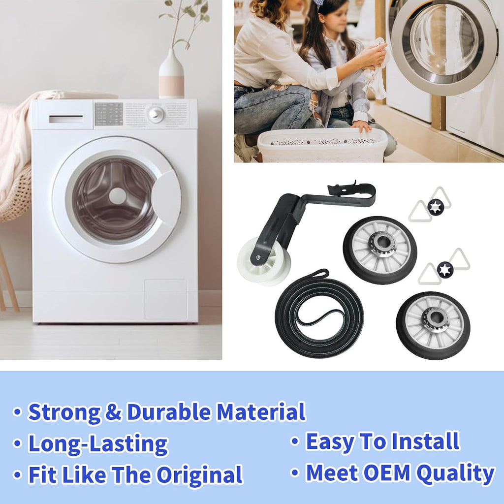 4392065 Dryer Repair Kit with 349241T Drum Roller Kit, 691366 Idler Pulley 341241 Belt Compatible with Whirlpool