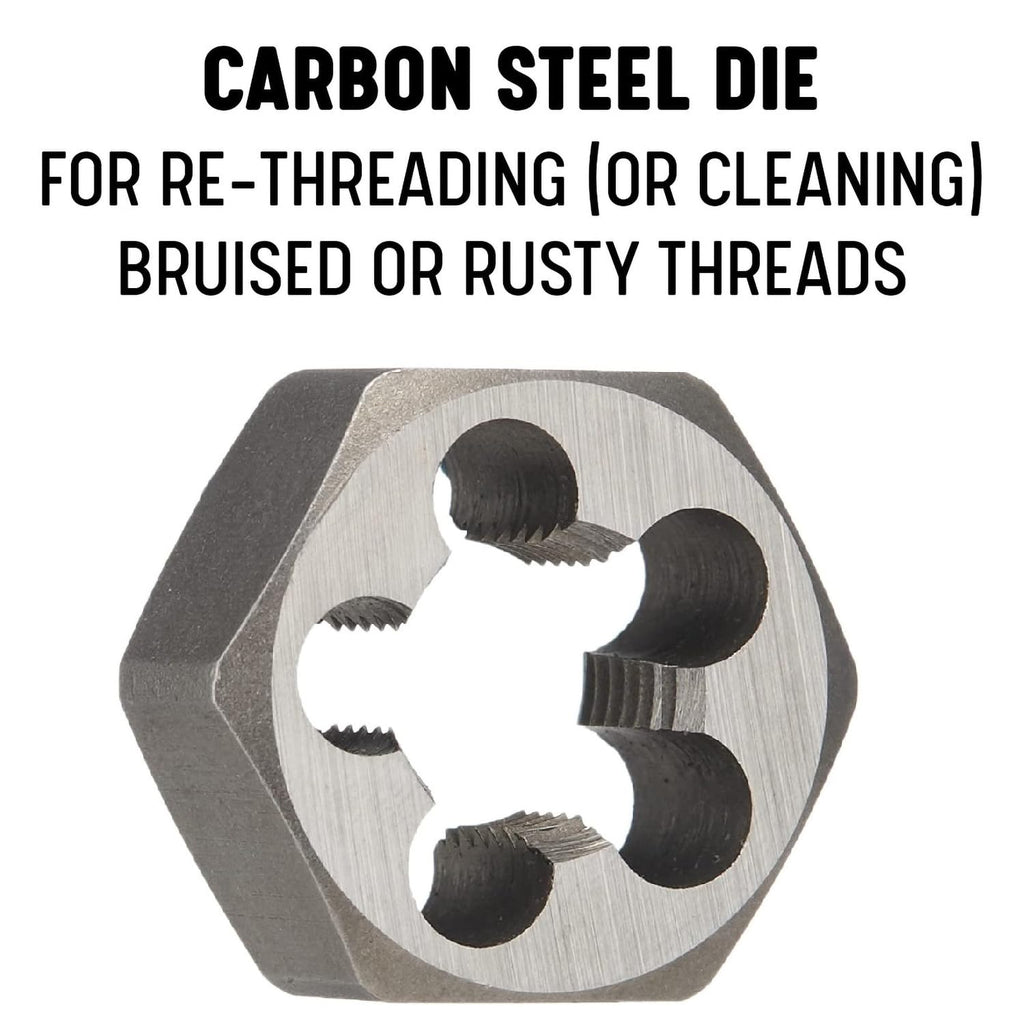 Drill America m9 X 1.25 Carbon Steel Hex Rethreading Die, DWT Series