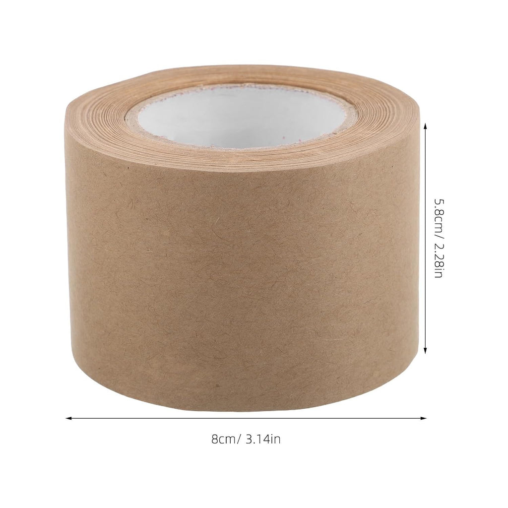 3 Rolls Water Activated Adhesive Kraft Paper Tape, 6cm Brown