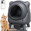 Automatic Litter Box, FEELNEEDY Self Cleaning Litter Box, Odor Control Robot, Cat Ears Design, 65L APP Real-Time