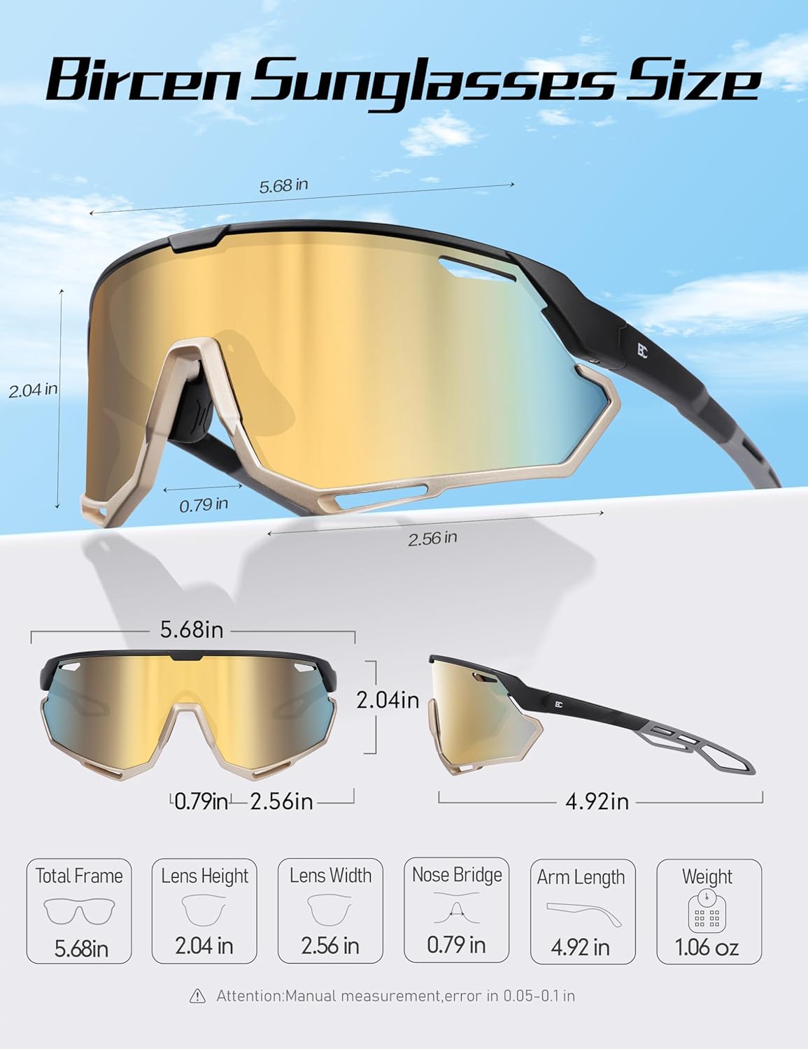 Mens Sports Baseball Sunglasses: TR90 Lightweight Cycling Glasses Wrap Around Running Glasses for Outdoor MTB Bike