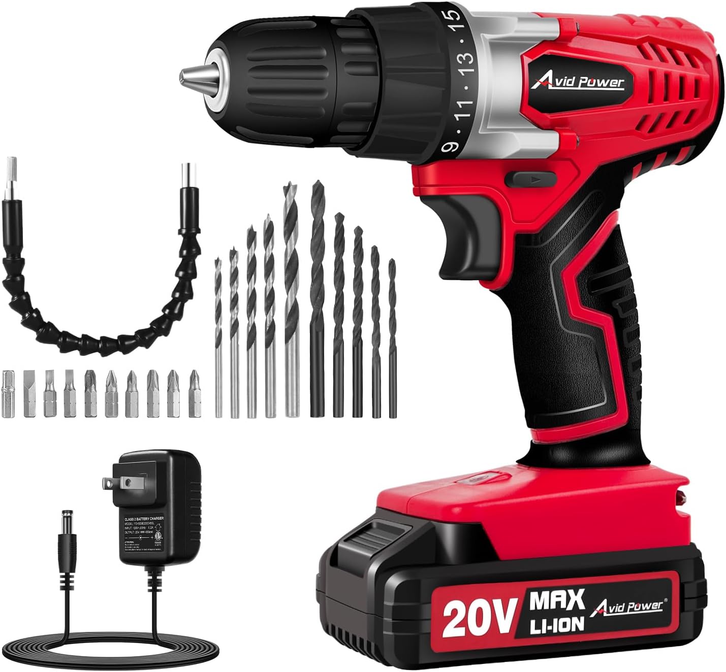 20V Cordless Drill Set for Home DIY & Beginner Projects - Lightweight Power Drill with Battery Charger & 22 Bits