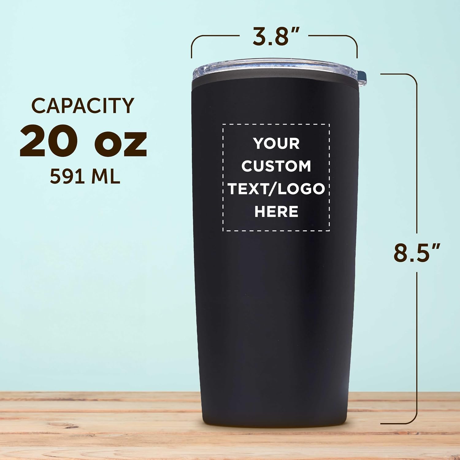 Custom Plastic Tumblers 20 oz Set of 6/12/24 Personalized Bulk Pack with Lids, Ice Coffee Tumbler, To Go Cup
