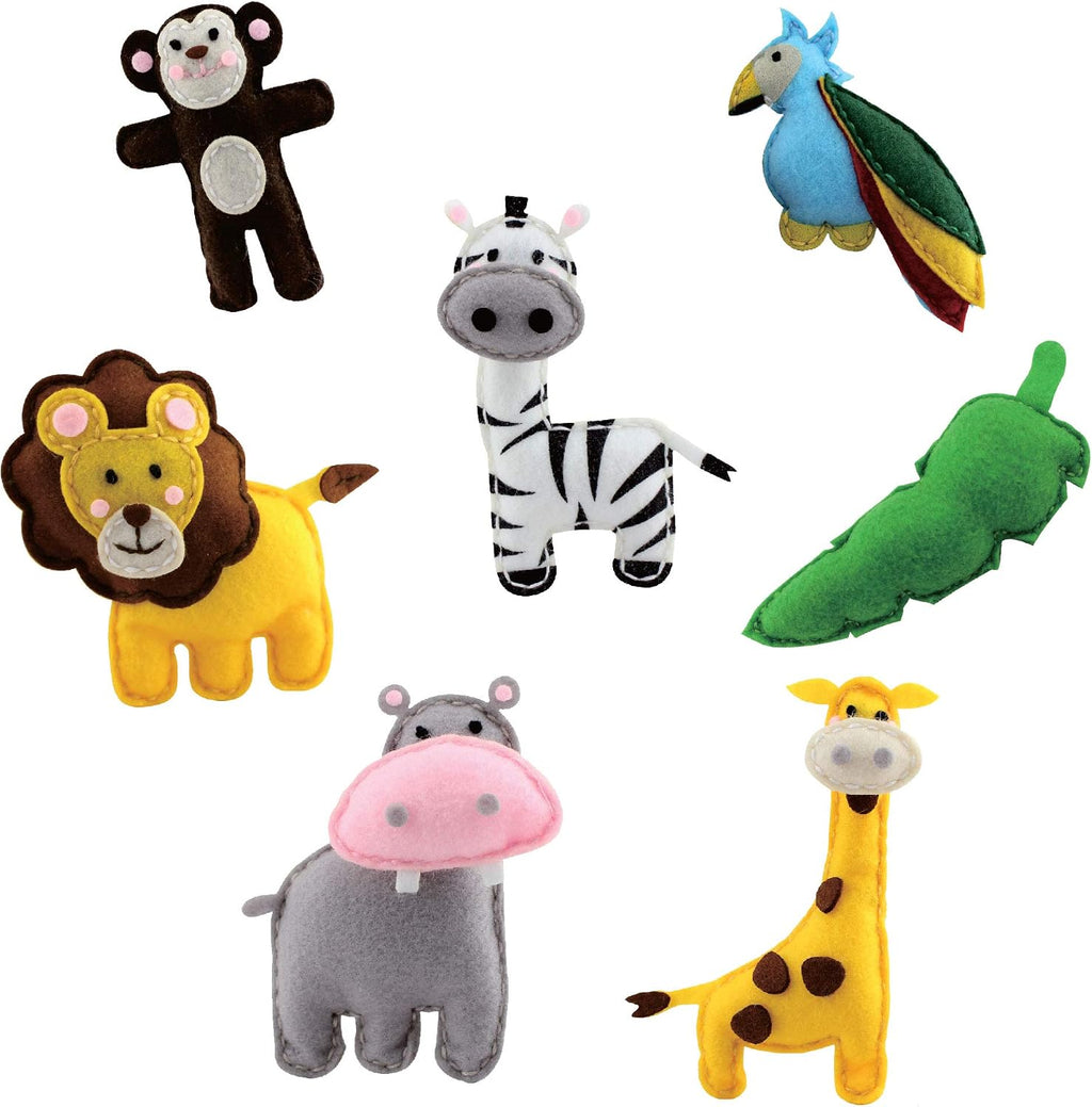Kids Sewing Kit, Learn to Sew for Ages 8-12, Beginner Felt Craft Kit, Make 6 Fun Stuffed Animals and A Pin Cushion