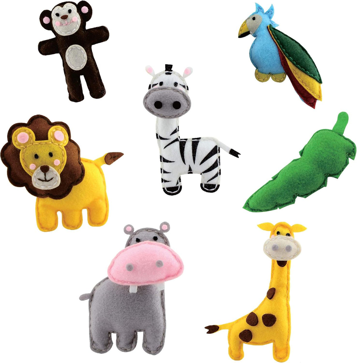 Kids Sewing Kit, Learn to Sew for Ages 8-12, Beginner Felt Craft Kit, Make 6 Fun Stuffed Animals and A Pin Cushion