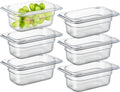 6-Pack 1/9 Size 2.5" Deep NSF Polycarbonate Food Pans | Dishwasher & Freezer Safe Clear Container for Prep Tables