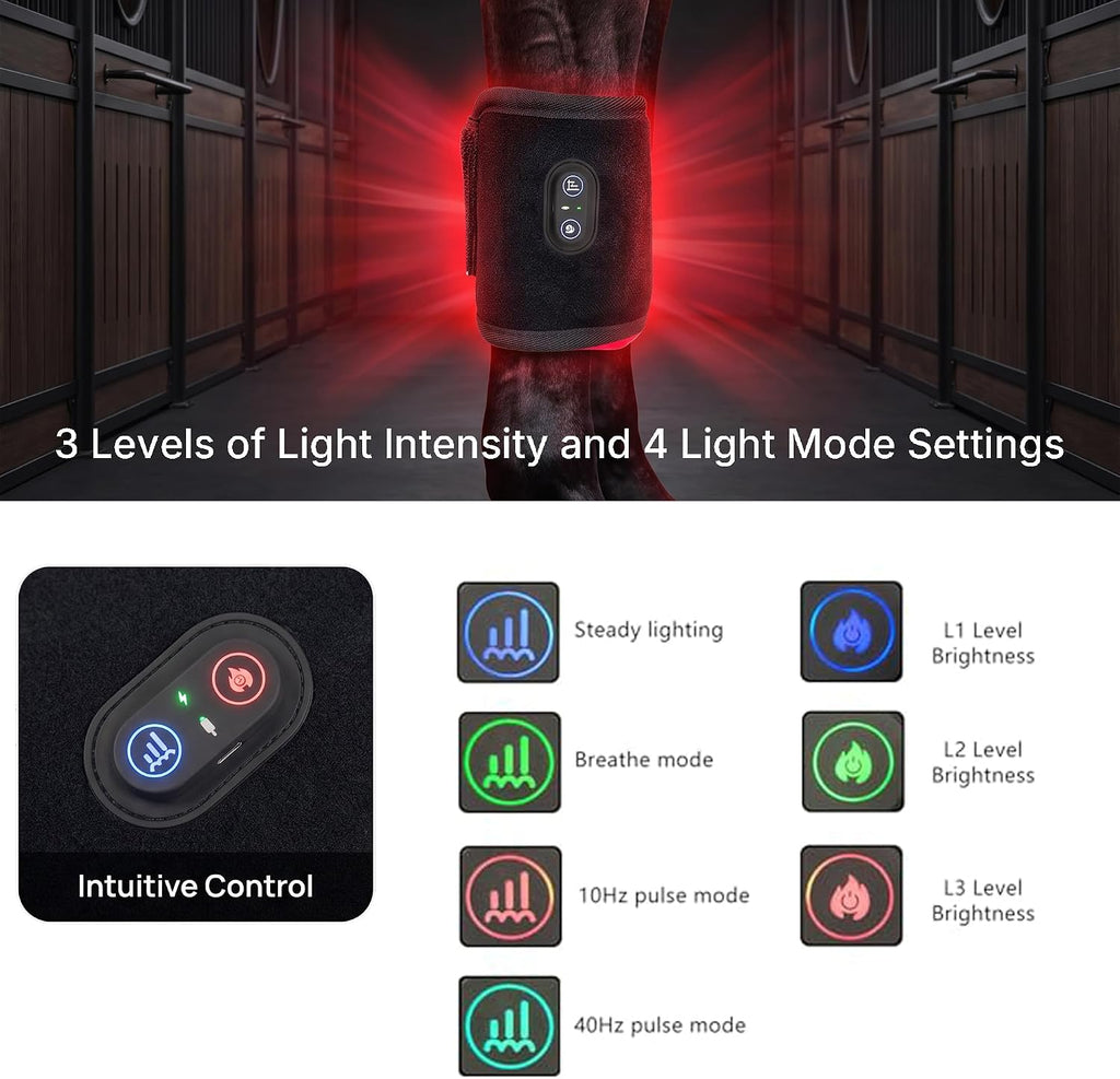 Wearable Red Light Therapy Hoof Boots, LED Light Therapy Wrap for Horses