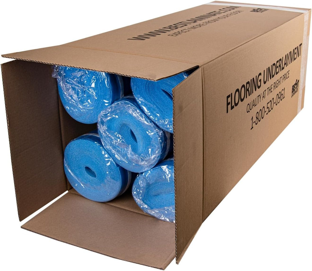 3in1 Vapor Barrier Flooring Underlayment w/Overlap and pre-Attached Tape Strip - Bestlaminate- 2mm - 500sq.ft (Bundle