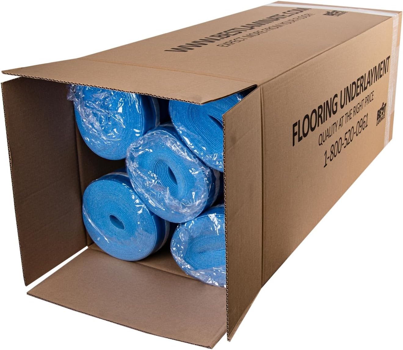 3in1 Vapor Barrier Flooring Underlayment w/Overlap and pre-Attached Tape Strip - Bestlaminate- 2mm - 500sq.ft (Bundle