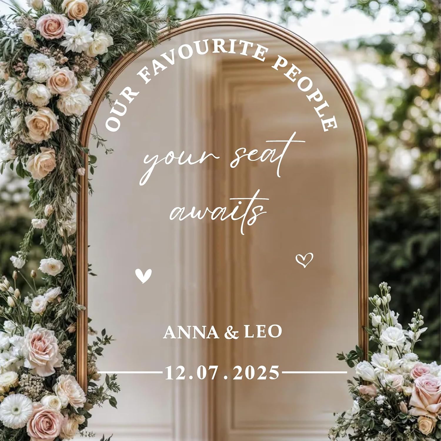 Wedding Welcome Sign for Mirror Seating Chart Decals for Reception Display