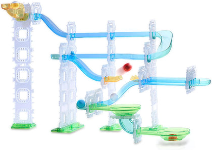 Marble Run Race Track – 58-Piece Marble Maze Construction Set| 6 Marbles| STEM Learning Activity| Sensory Toy