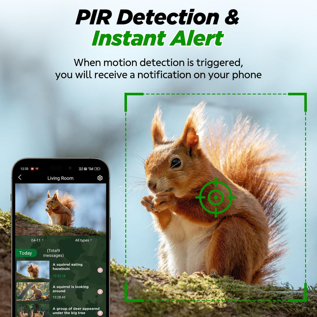 Trail Camera, 4G LTE Cellular Game Cameras with 360° Live Streaming | 2.5K Hunting Camera Solar Powered, Security