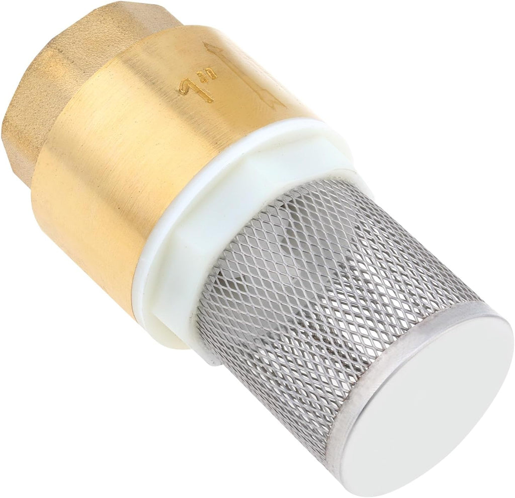 Foot Valve 1" DN25 Brass Check Valve Water Pump Bottom Foot Valves Filter