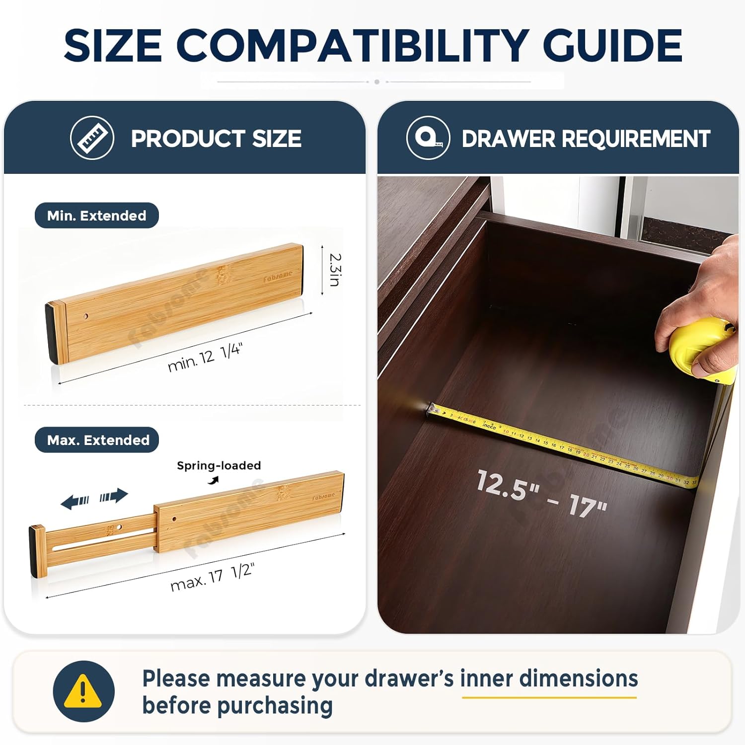 Drawer Divider 6 Pack, Bamboo Dresser Organizers for Clothes Socks Underwear Baby Clothing, Wooden Separators for