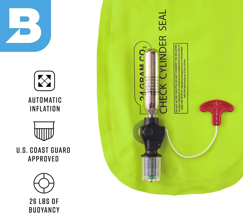 Cirrus26 Inflatable PFD Life Jackets for Adults | US Coast Guard Approved Automatic Life Vest w/Manual Override