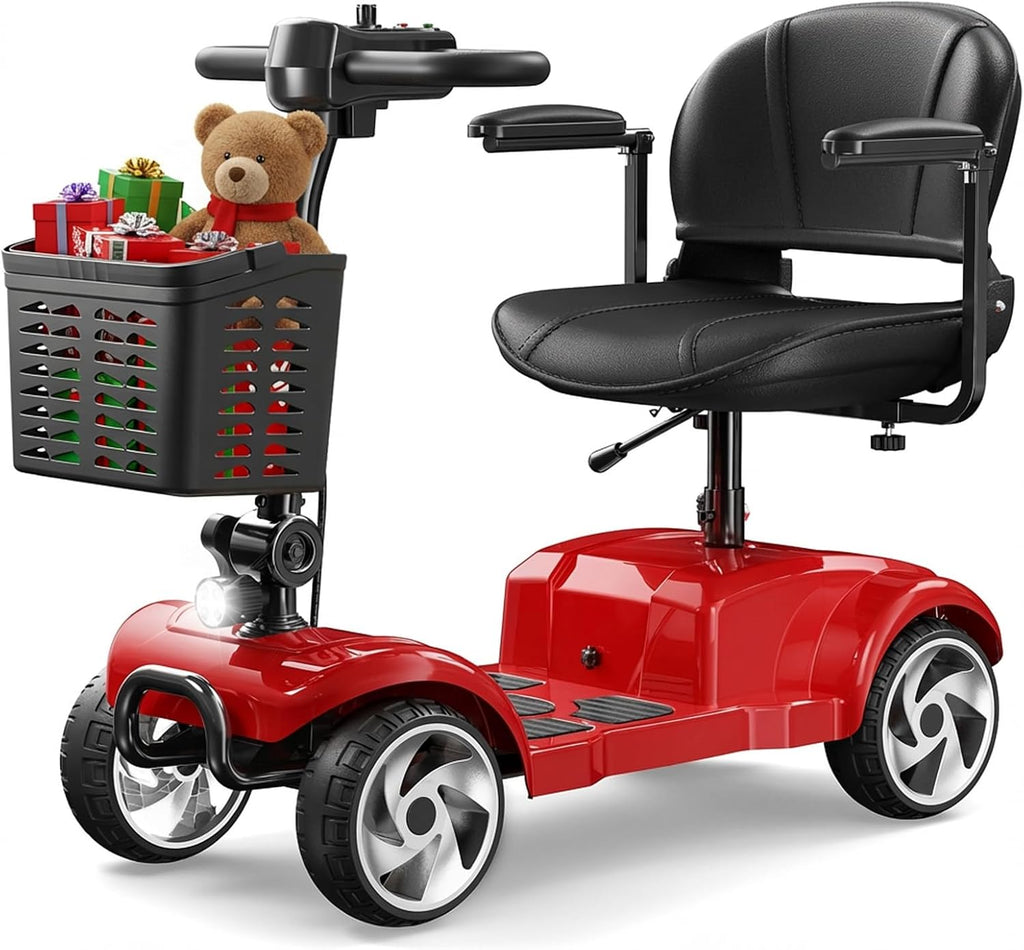 20 Miles 4 Wheel Mobility Scooters for Seniors and Adults, 6.2 MPH, Red