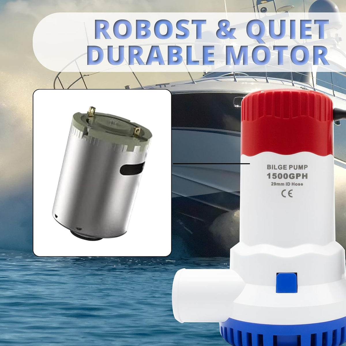 1500 GPH 12V Non-Automatic Submersible Bilge Pump