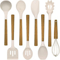 Silicone Cooking Utensil Set,Umite Chef 8-Piece Kitchen Utensils Set with Natural Acacia Wooden Handles, Silicone