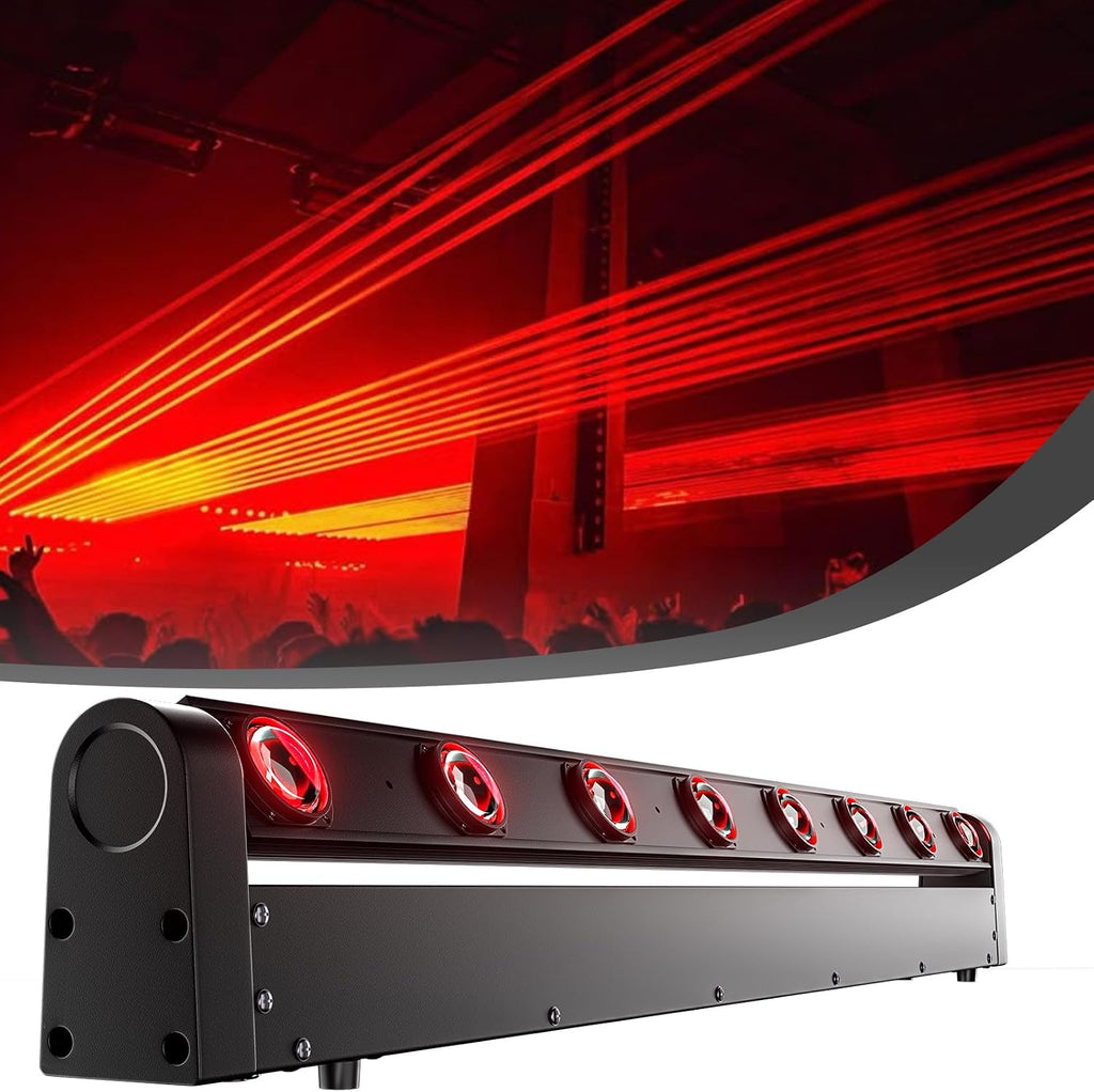 Moving Head Led Light Bar LED 8x12W, RGBW 4IN1 | Beam & Dazzling Effect, 8° Lens, 180° Tilt,DMX & Sound Control dj