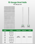 18 Gauge Brad Nails, 1 Inch 18GA Brad Nails (1,000PCS x 60 Boxes)