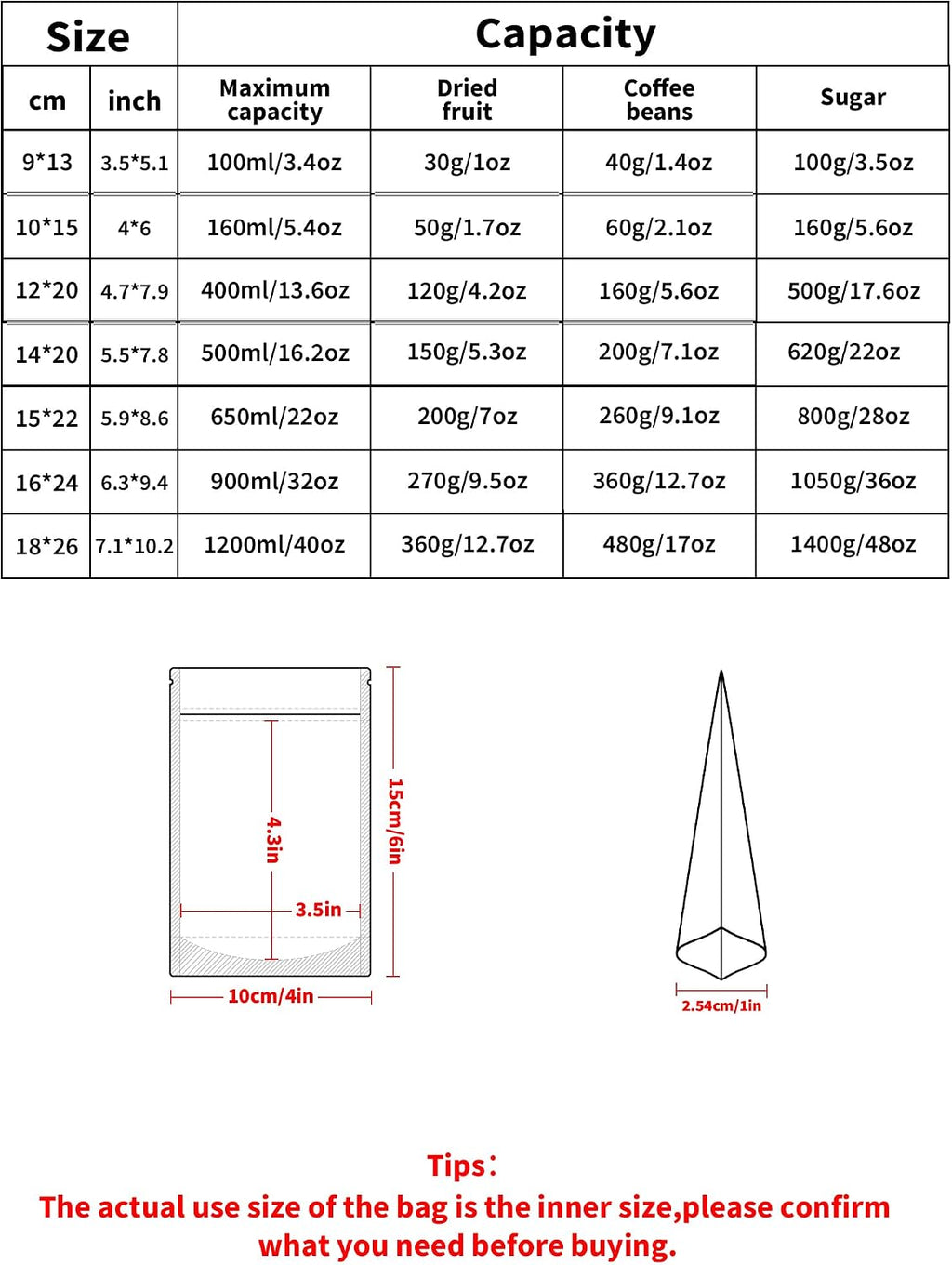 100 Pack Resealable Bags with Matte Window（Black，4" x 6"）