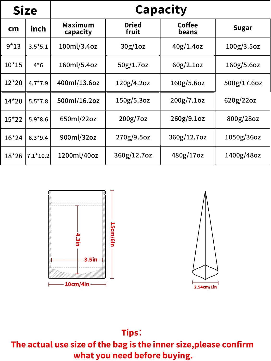 100 Pack Resealable Bags with Matte Window（Black，4" x 6"）