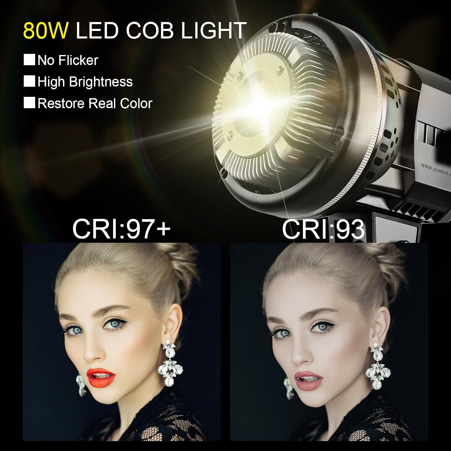 GVM 80W Softbox Lighting Kit with APP Control, Professional Studio Photography Lighting with Digital Display, LED