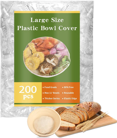 200 Bowl Covers for Bread Proofing,Elastic Large Plastic Wrap for Food