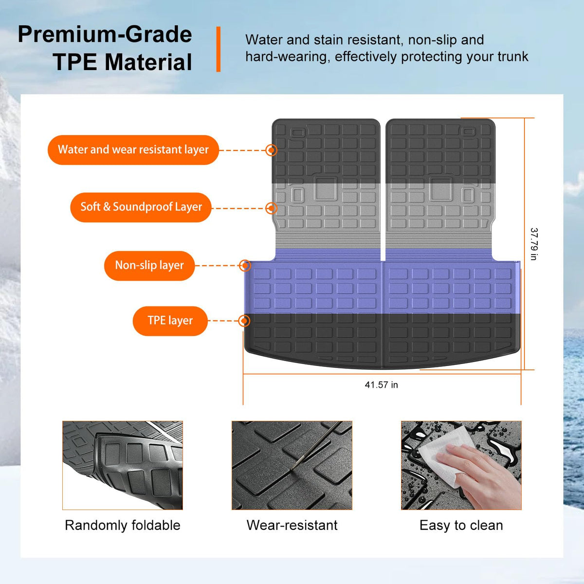 6&7 Seats Cargo Mat Trunk Mat Compatible with 2020-2026 Ford Explorer
