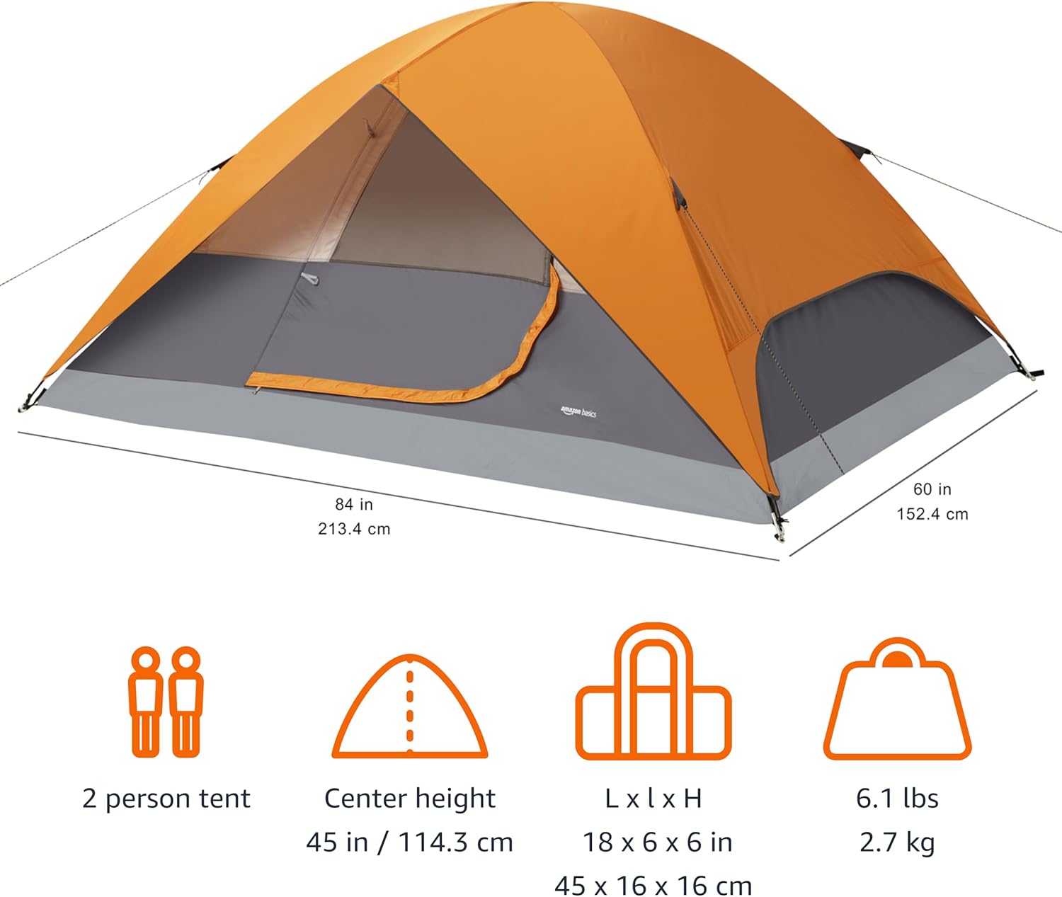 Camping Tent, 3-Season Dome Design with Rainfly
