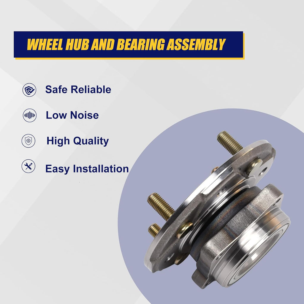 KUSATEC 513098 Front Wheel Bearing and Hub Assembly Compatible with 1997 Acura CL, 1990-1997 Honda Accord, 4 Lug Bolts without ABS