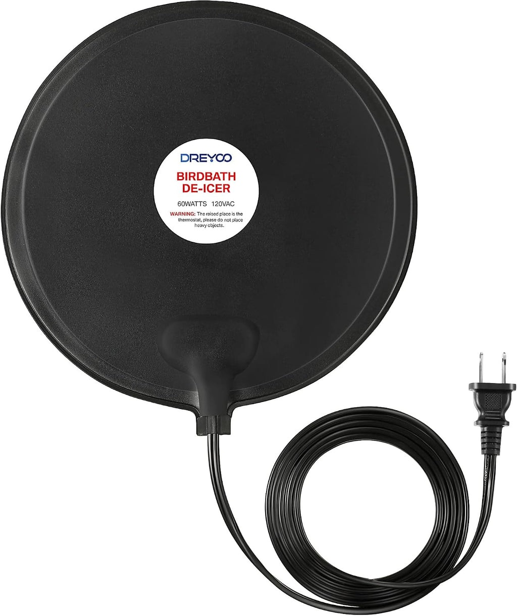 Bird Bath De Icer, 60w Submergible De Icer, Thermostatic Controlled Winter Water Heater Deicer for Bird, Chicken
