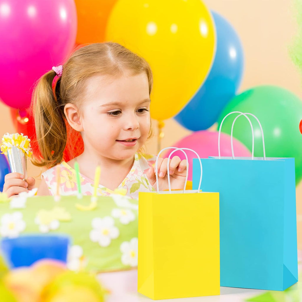 Gift Bags with Handles 8x4.25x10.5 Inch Assorted Colors 24 Pack