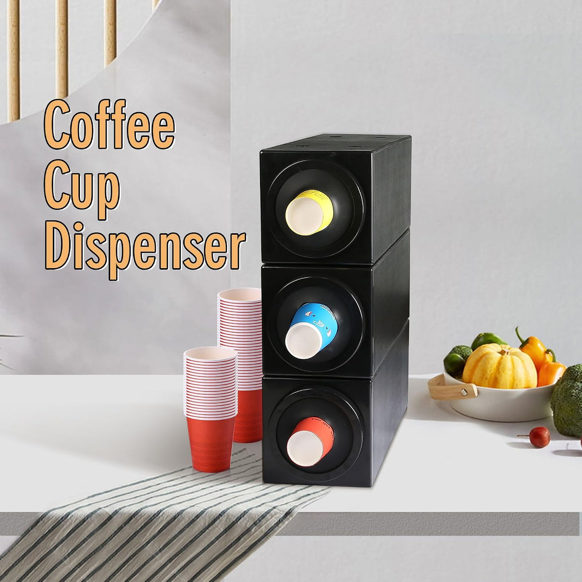 CMI Commercial Cup Holder,Beverage Dispenser,Cup Dispenser Countertop Cup Organizer,Coffee Cup Dispenser