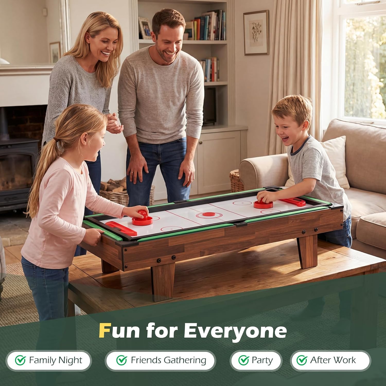 4-in-1 Multi Game Table, Combo Foosball Game Table Top w/Billiards, Ping Pong, Push Hockey for Home, Game Room