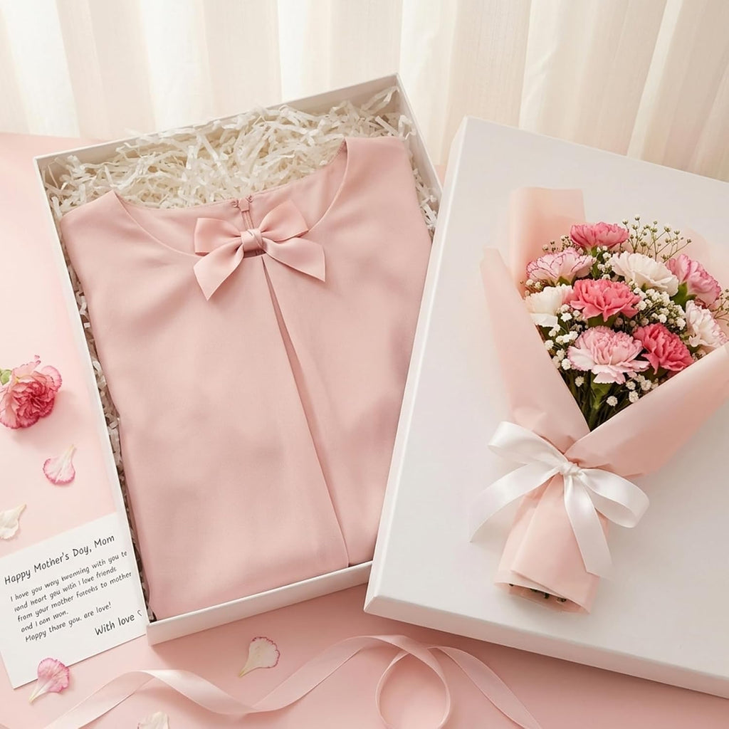 6 Gift Boxes with Lids 11x8.5x1.5 Inch White Shirt Boxes