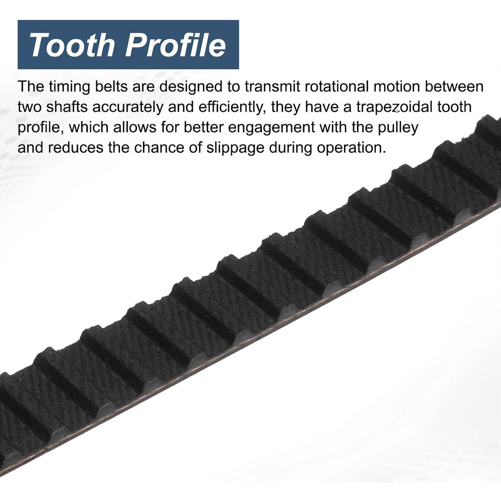 uxcell 5pcs 160XL 037 Timing Belt 80 Teeth Rubber Geared Cogged Belt, 0.37" Width, 0.20" Pitch Mechanical Replacement Belts