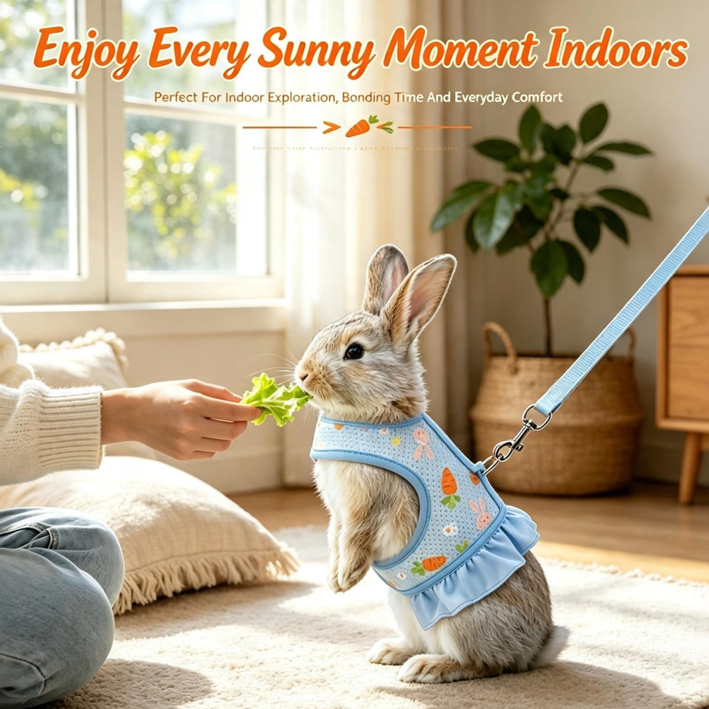Rabbit Harness and Leash Set, Breathable Mesh Bunny Vest
