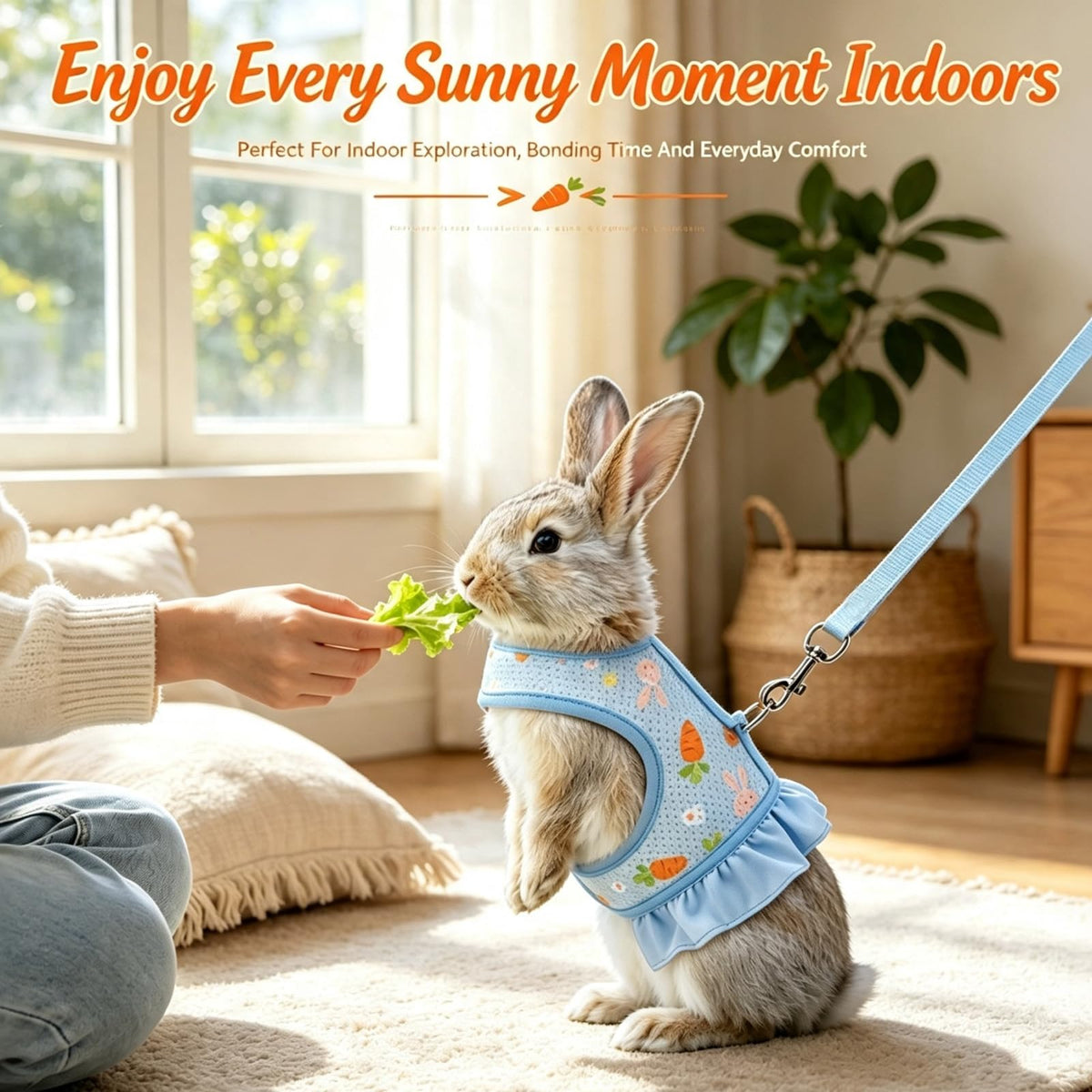 Rabbit Harness and Leash Set, Breathable Mesh Bunny Vest