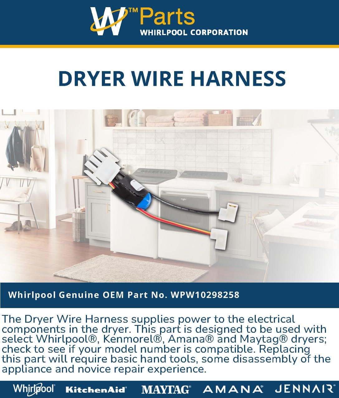 Whirlpool WPW10298258 Dryer Parts Harns-Wire