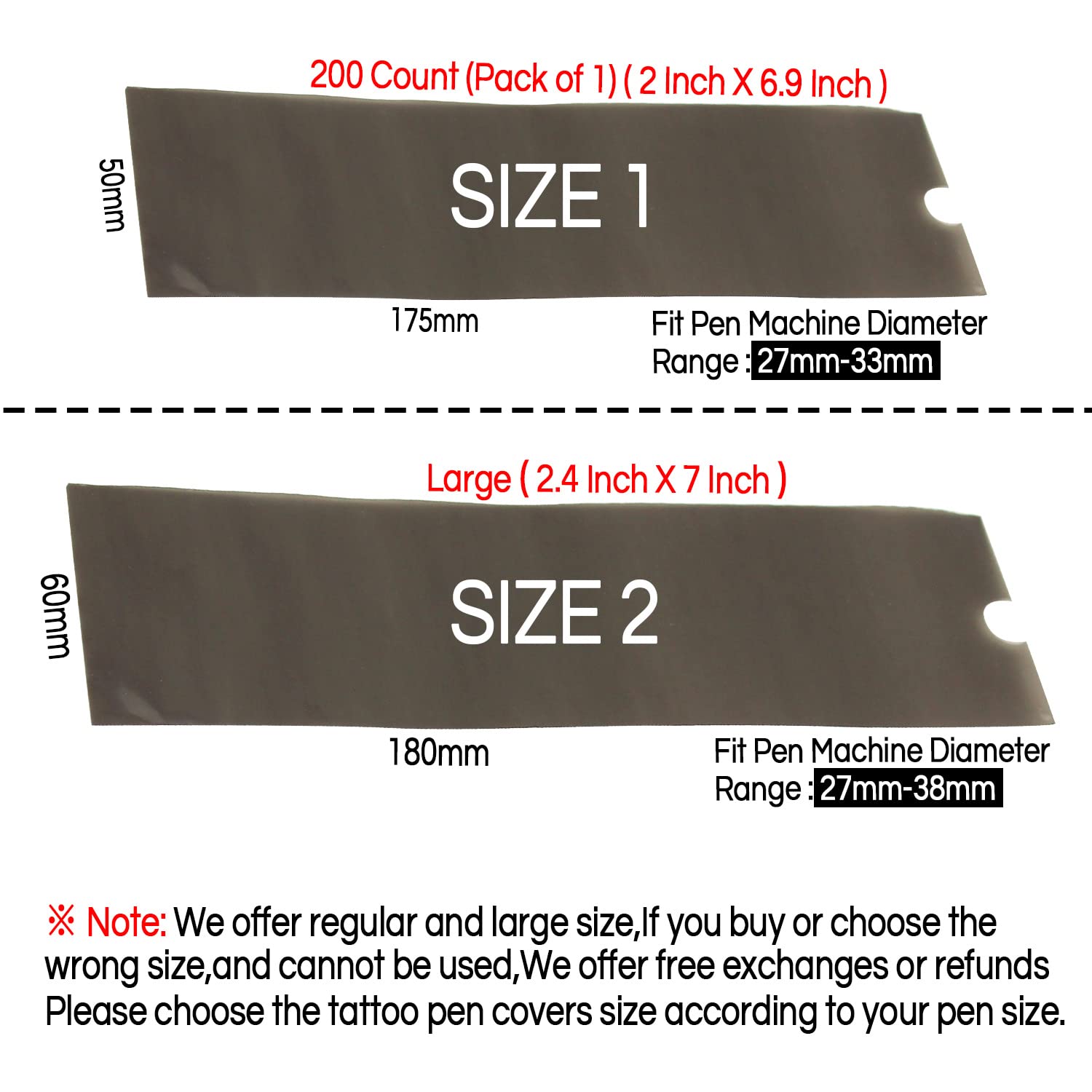 Tattoo Pen Covers - Denergy 200pcs Tattoo Pen Machine Bags Disposable Cartridge Tattoo Machine Sleeves Bags Pen Type