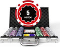 300-Piece Compact Poker Chip Set for Texas Hold'em Card Game | 11.5g weighted feel for Texas Holdem and Blackjack
