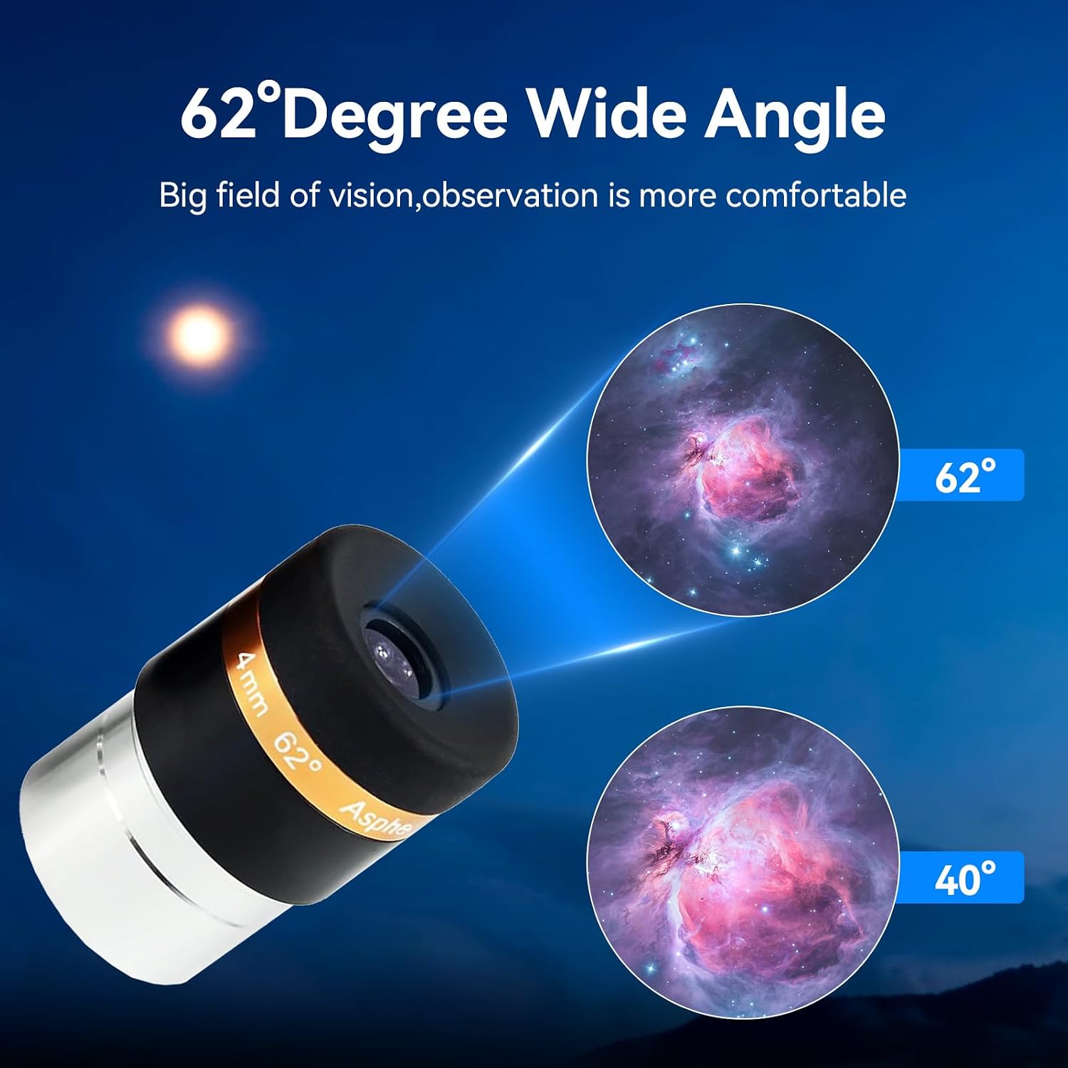 Eyepieces 4mm Telescopes Lens and SVBONY 2X Barlow Lens, Wide Angle 62 Degree Aspheric Eyepiece HD Fully Coated