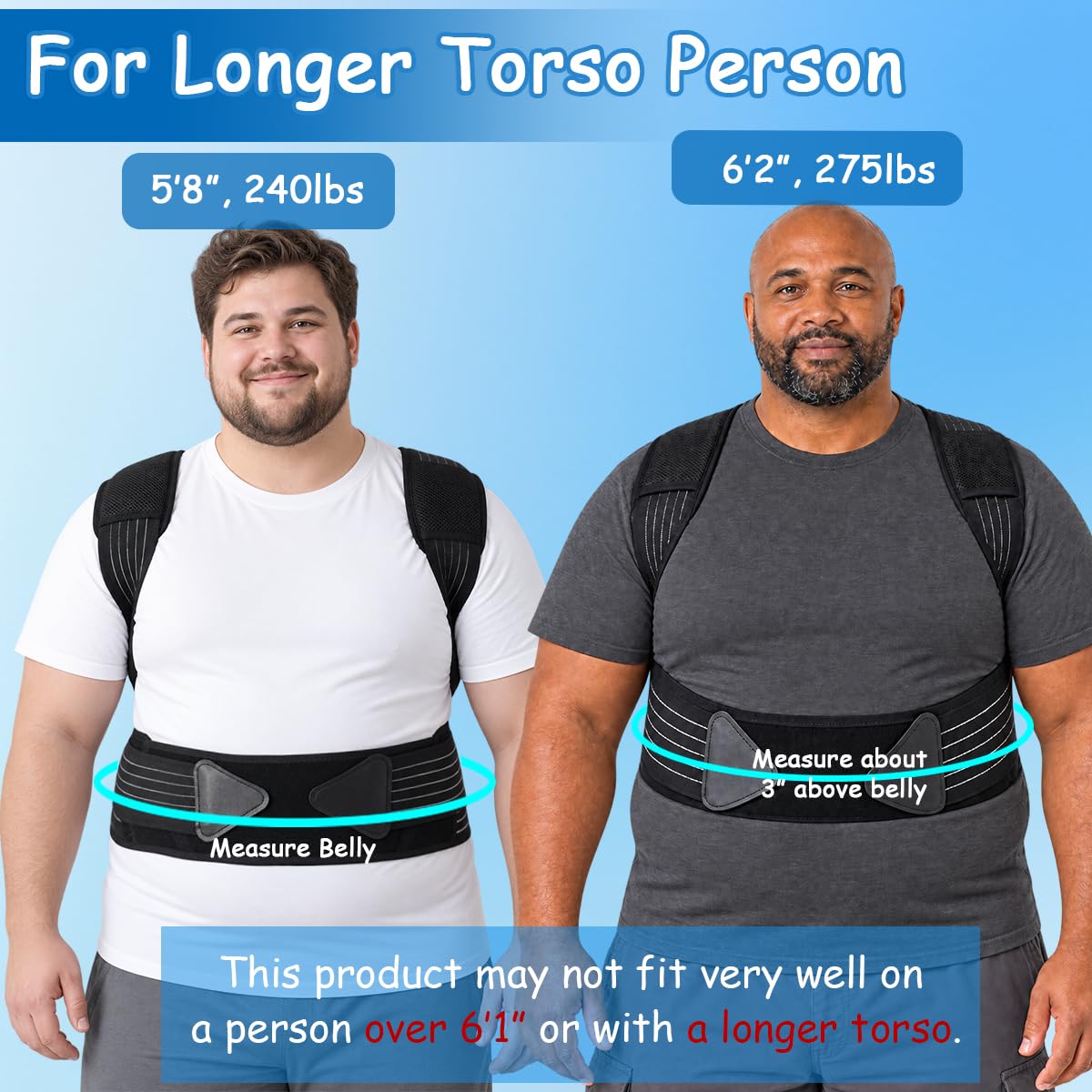 Plus Size Posture Corrector for Women & Men, Adjustable Back Brace, 3XL