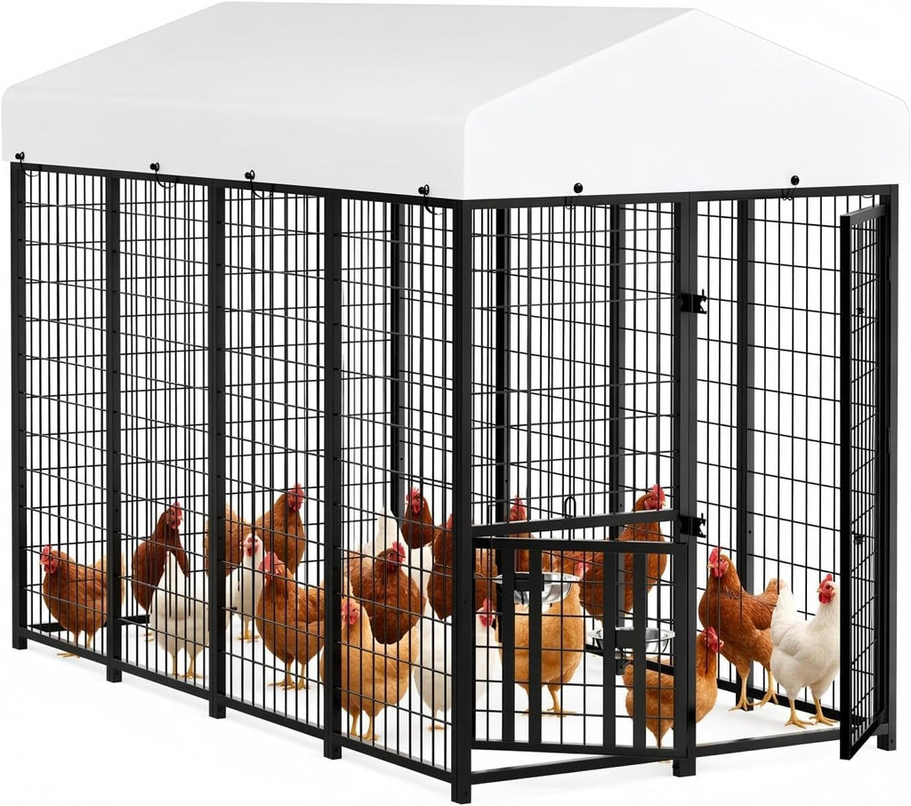 Advanced Series Metal Chicken Coop Run, 8L x 4W x 5.6H ft
